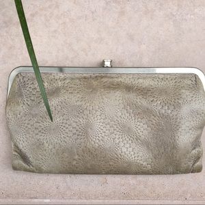 Grey genuine leather HOBO wallet